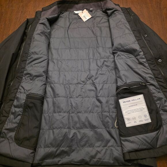 Peter Millar Norfolk Bomber Jacket Black MF24Z03 Men's Size XXL - Picture 4 of 6